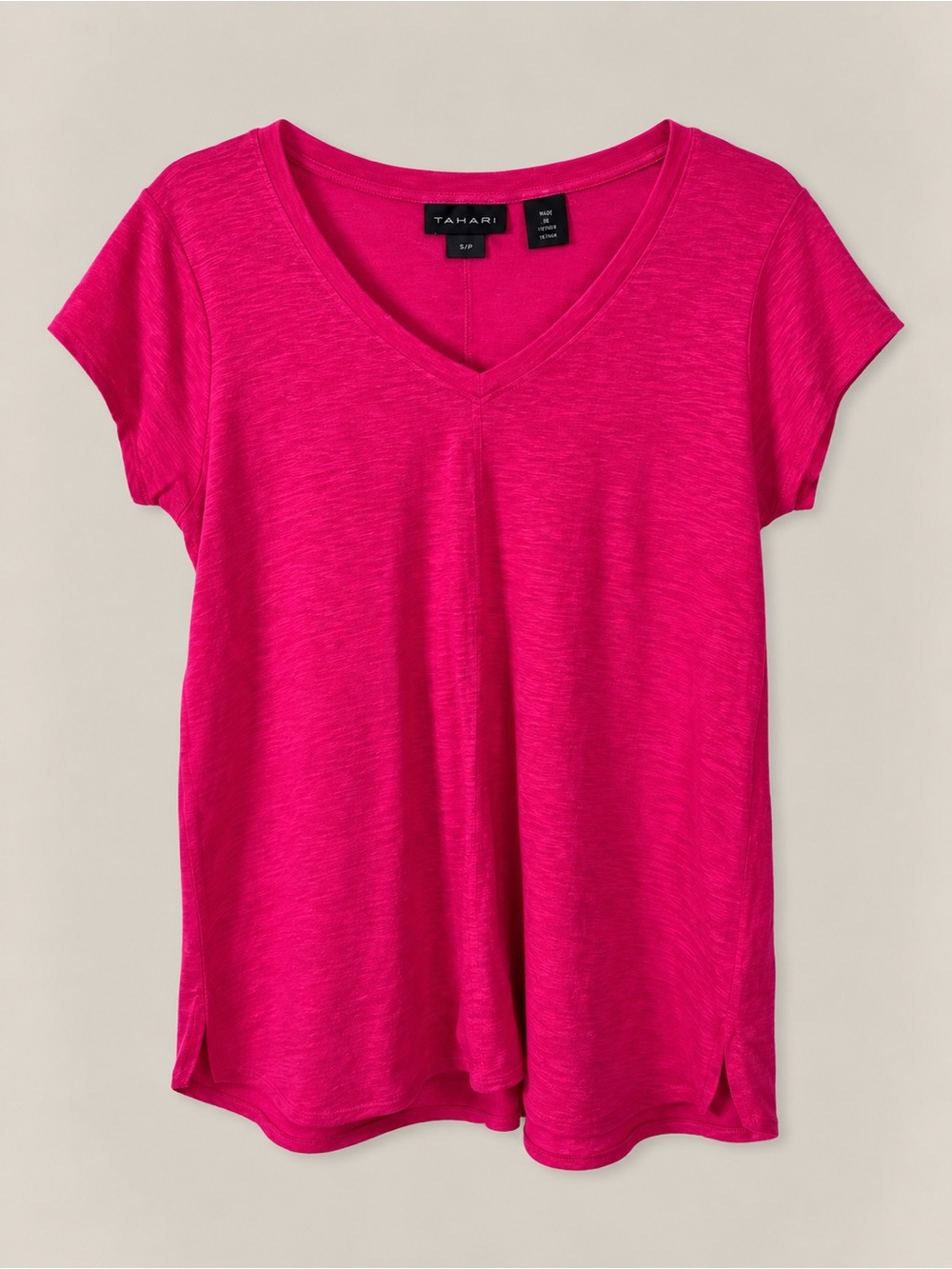 Tahari 100% Linen Blouse Top Medium Beach Coastal Euro Summer Bohemian Pink